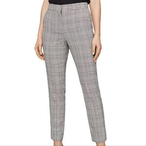 REISS NWT Alenna Grey Plaid/Checked Slim Fit Pants, Size 2